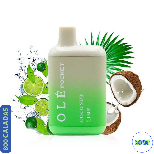 Vaper Desechable Olé Pocket Coconut Lime 800 Caladas 20 mg