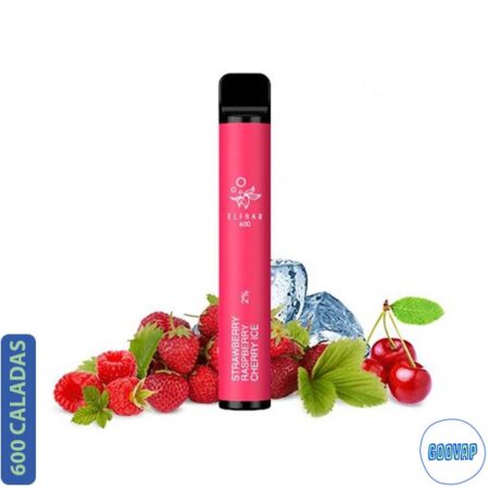 Vaper Desechable Elfbar Strawberry Raspberry Cherry 600 Caladas 20 mg
