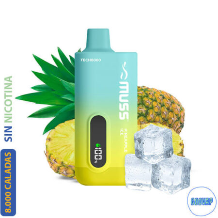 Vaper Desechable Muss  Tech Pineapple Ice 8000 Caladas 0 mg