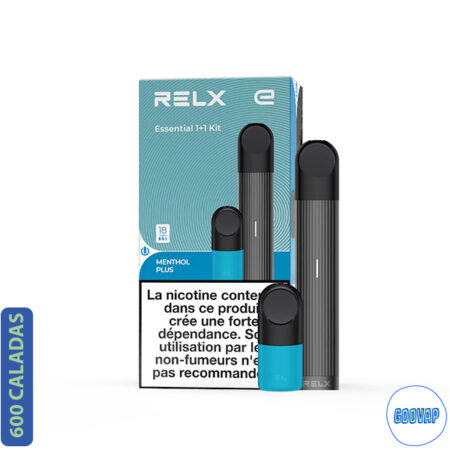 Vaper Recargable Relx Start Kit Essential + Recarga Menthol Plus 600 Caladas 18 mg