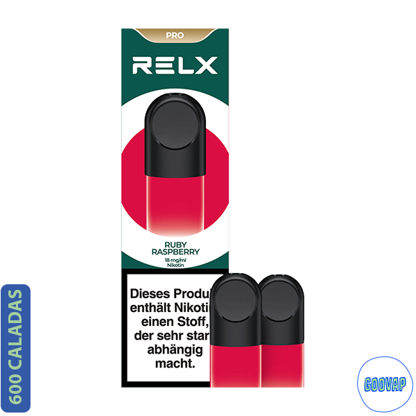 Recarga Relx 2 Pro Pod Ruby Raspberry 600 Caladas 1,9 ML 18 mg