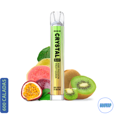 Vaper Desechable Sike Crystal Kiwi Passion Fruit Guava 600 Caladas 20 mg