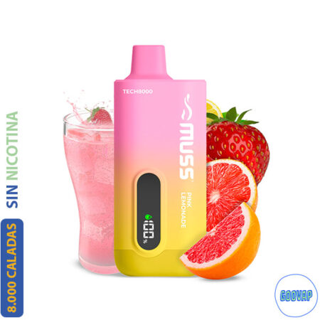 Vaper Desechable Muss Tech Pink Lemonade 8000 Caladas 0 mg